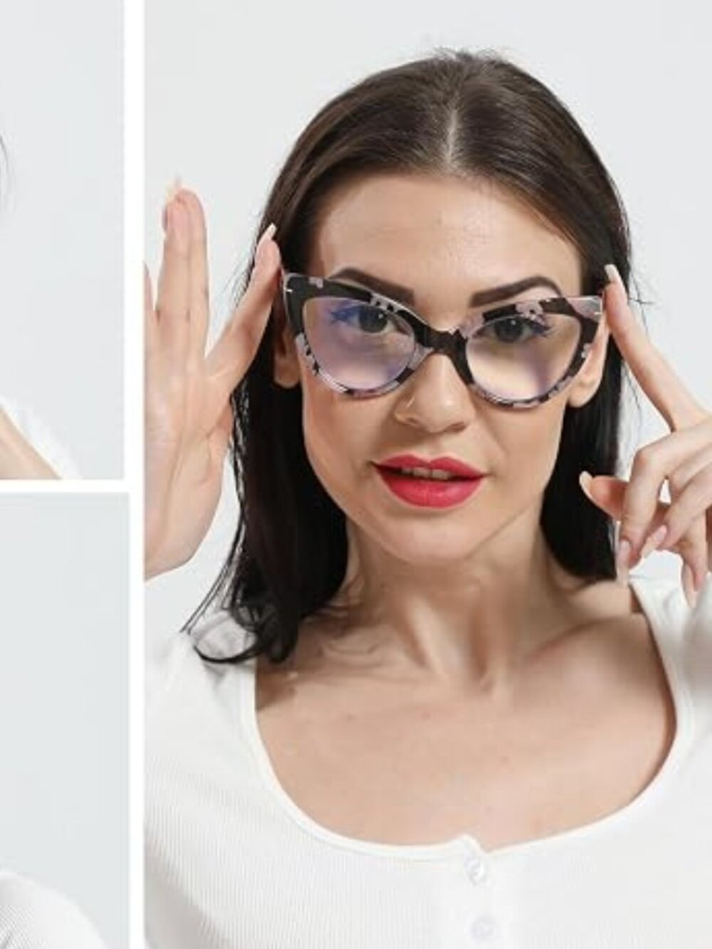 MMOWW Cat Eye Reading Glasses Fashion Cute Reader for Women